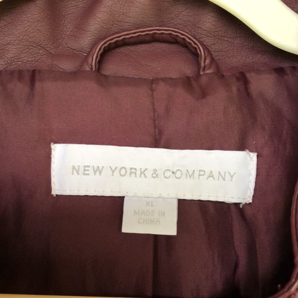 Women’s Purple Faux Leather Zip Jacket - Picture 3 of 7